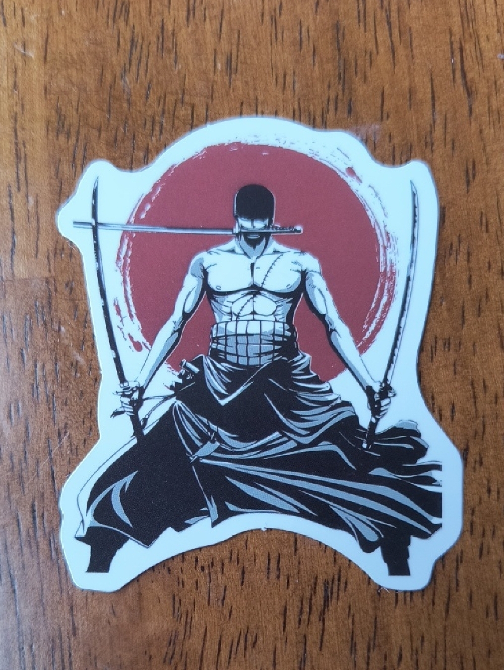 Onepiece Samurai Sticker in White, Black, Red One piece Zoro Luffy